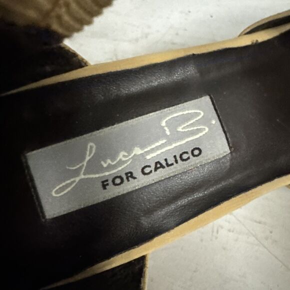 Vintage Luce B. For Calico Allowance beige Tan d'orsay stacked‎ pumps size 8.5N - Picture 6 of 8